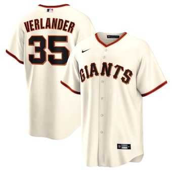 Men%27s San Francisco Giants #35 Justin Verlander Nike Cream Home Replica Jersey Dzhi->santurce crabbers->MLB Jersey